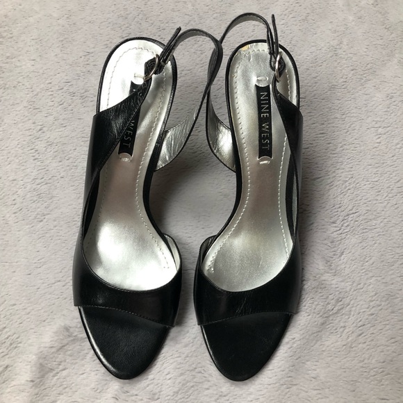 NWOT Nine West Sling Back Leather Sandals - Picture 2 of 7
